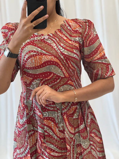 Modal Chanderi Umbrella Kurti