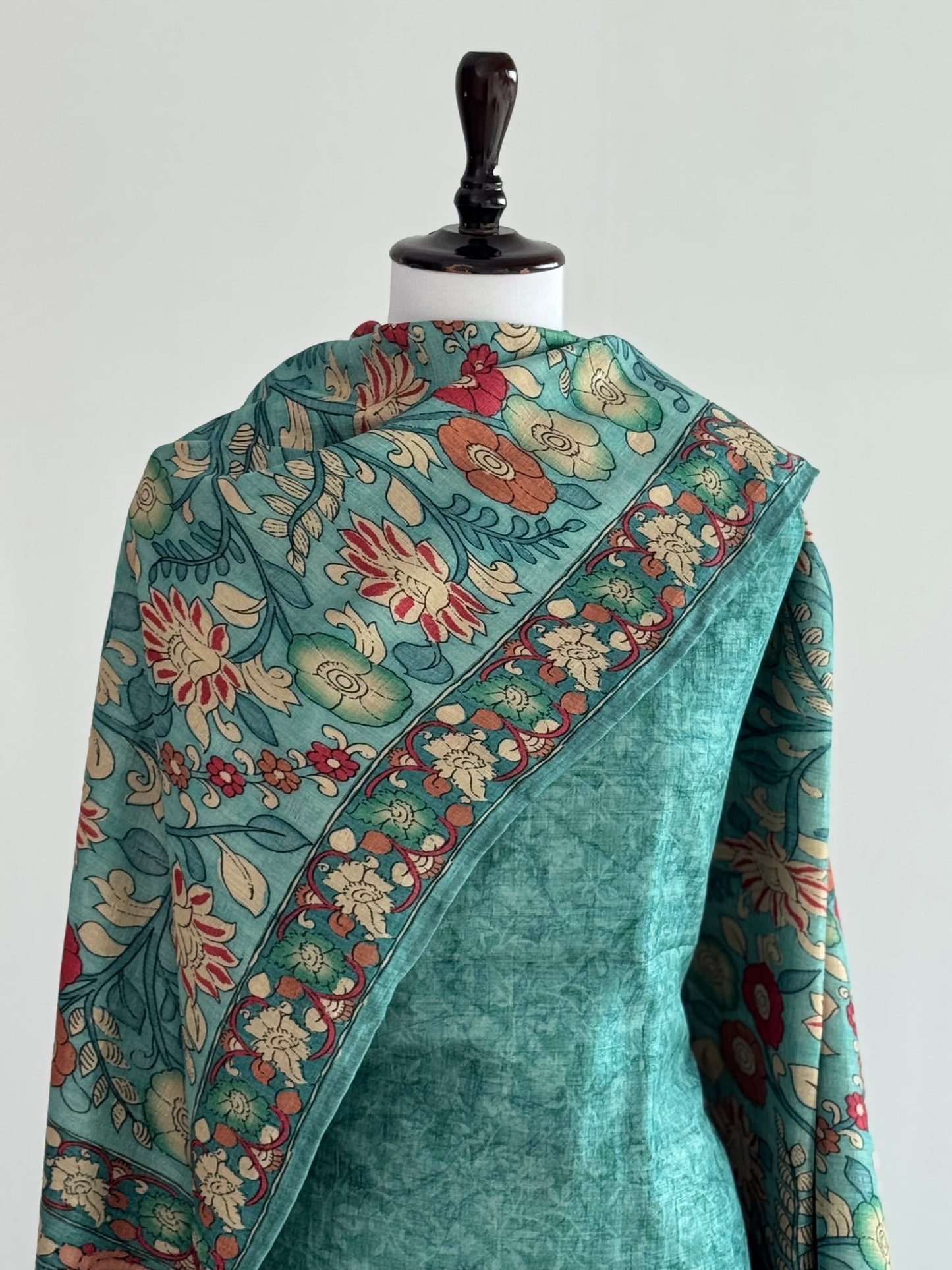 Ghicha Tussar Silk Suit with Kalamkari Dupatta