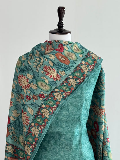 Ghicha Tussar Silk Suit with Kalamkari Dupatta