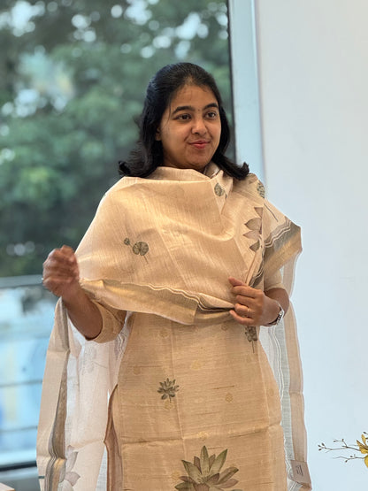 Foil Butta Woven Jute Silk 3 Piece Set