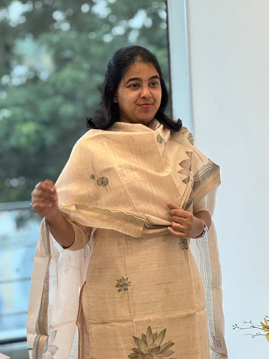 Foil Butta Woven Jute Silk 3 Piece Set