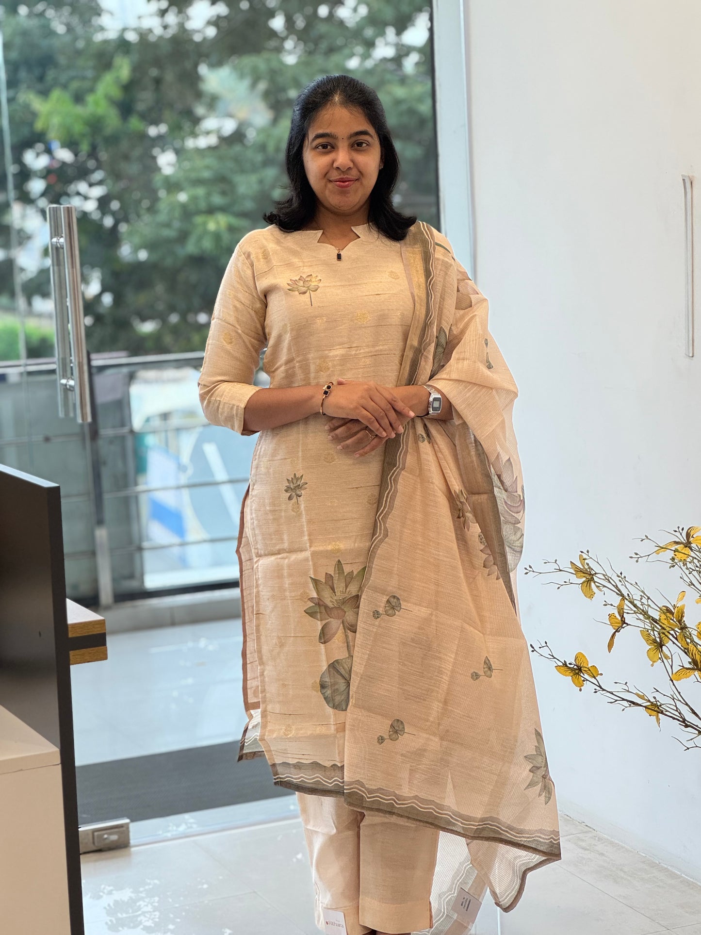Foil Butta Woven Jute Silk 3 Piece Set