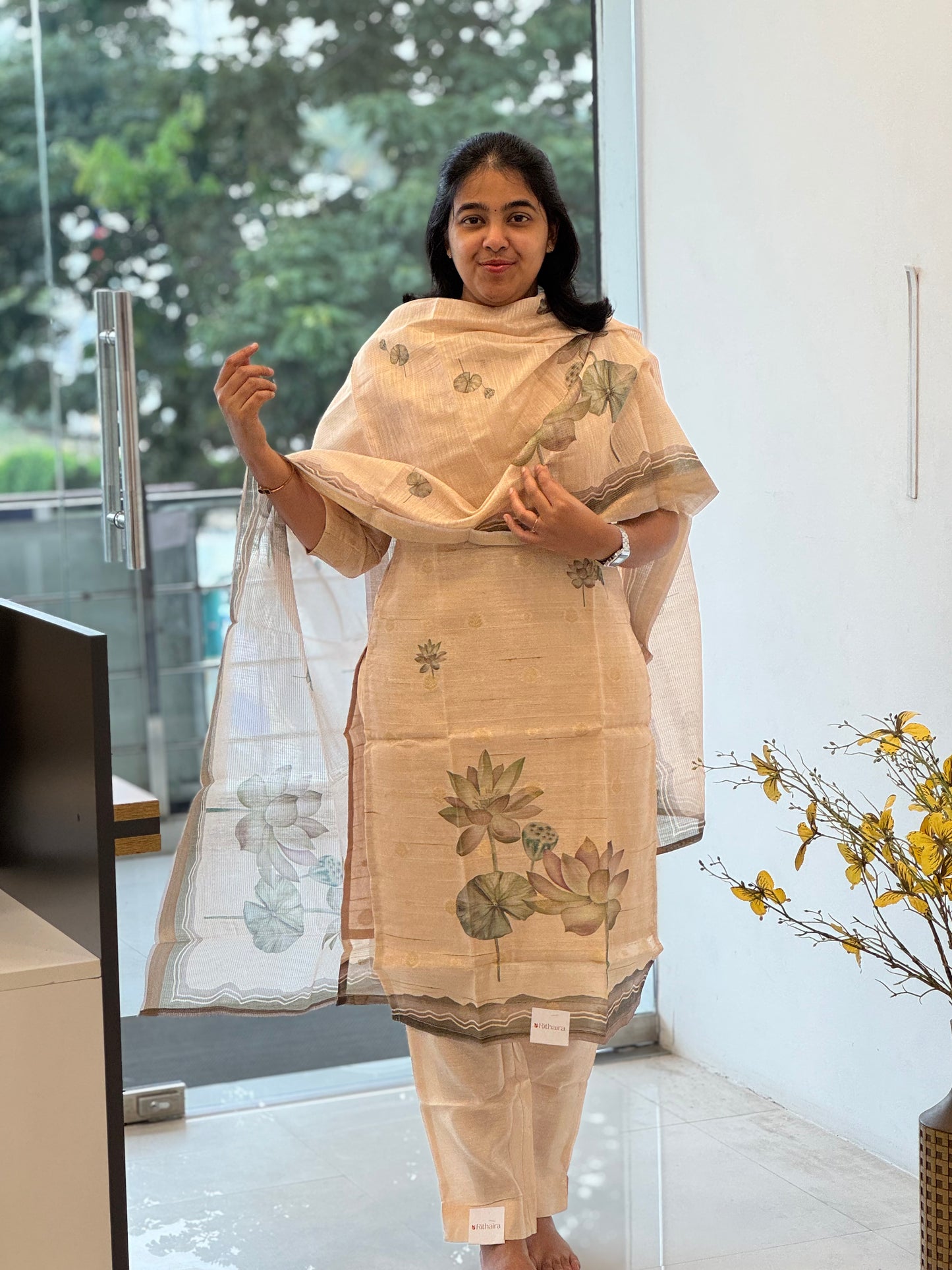 Foil Butta Woven Jute Silk 3 Piece Set