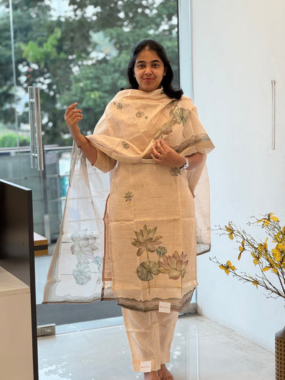 Foil Butta Woven Jute Silk 3 Piece Set