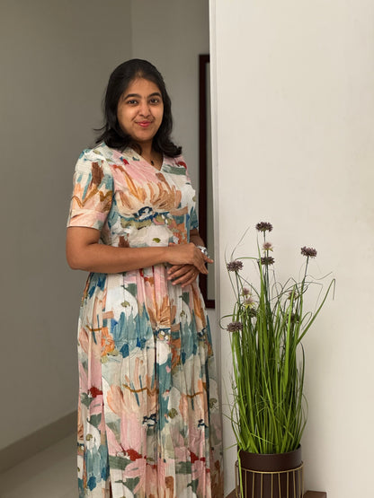 Soft Pastel Mul Cotton Maxi
