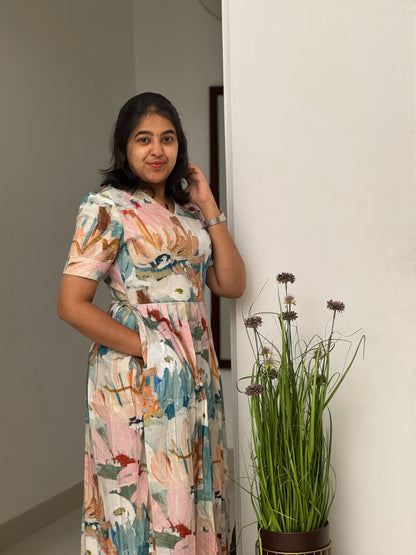 Soft Pastel Mul Cotton Maxi