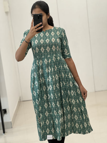 Ikkat Rayon Umbrella Kurti