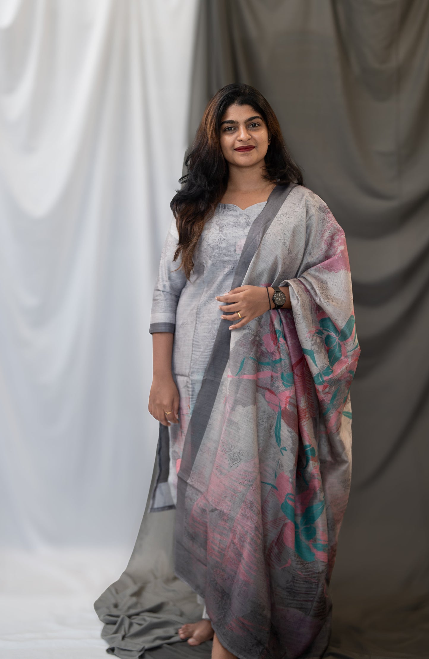 Muslin Chanderi 3-Piece Set With Pockets