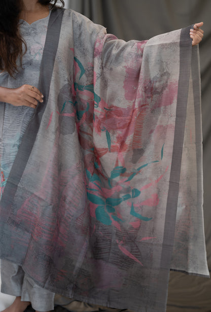 Muslin Chanderi 3-Piece Set With Pockets